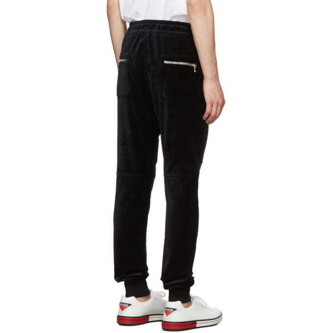 Noir BalmainPantalon 192251m190003 Sku Ribbed Survêtement De En Velours 54LRcjq3AS