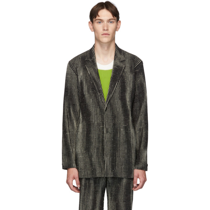 Check Noir Homme 192729m195004 Sku Plissé June Network Issey Mc MiyakeBlazer ybvY7gf6